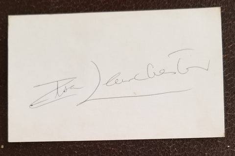 THE BRIDE OF FRANKENSTEIN ACTRESS ELS LANCHESTER HAND SIGNED CARD D.1986