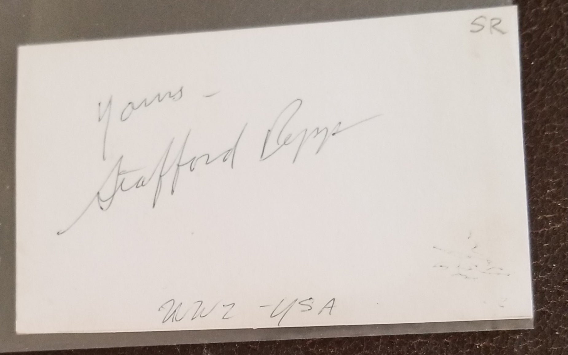 BATMAN TV SHOW'S CAPTAIN O'HARA ACTOR STAFFORD REPP HAND SIGNED CARD D.1974 RARE AUTOGRAPH