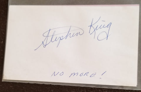 LEGENDARY AUTHOR STEPHEN KING HAND SIGNED CARD