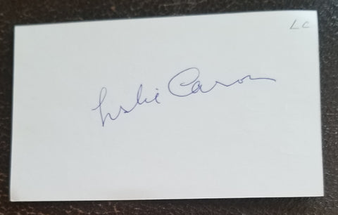 "GIGI" ACTRESS LESLIE CARON HAND SIGNED CARD