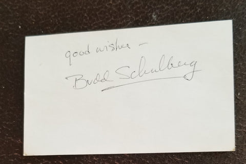 "ON THE WATERFRONT" SCREENWRITER BUDD SCHULBERG HAND SIGNED CARD D.2009