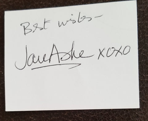 PAUL MCCARTNEY MUSE ACTRESS JANE ASHER HAND SIGNED CUT CARD