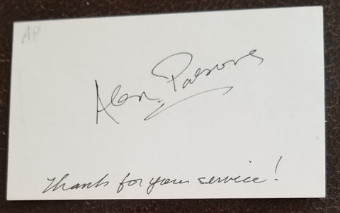 ENGLISH ENGINEER AND MUSICIAN ALAN PARSONS HAND SIGNED CARD