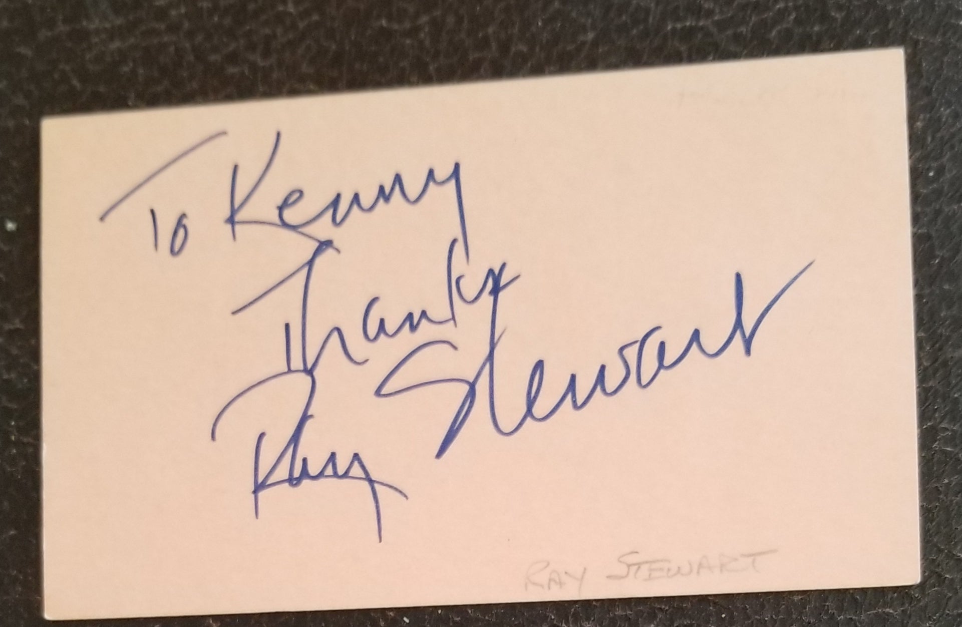 CHARACTER ACTOR RAY STEWART HAND SIGNED CARD