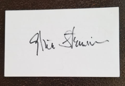 LEADER OF THE FEMINIST MOVEMENT GLORIA STEINEM HAND SIGNED CARD