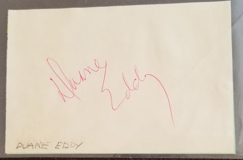 "THE TITAN OF TWANG" GUITARIST DUANE EDDY HAND SIGNED SIGNED PAGE