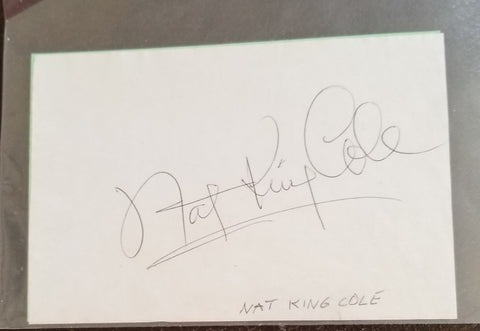 RARE SINGER NAT KING COLE HAND SIGNED PAGE D.1965