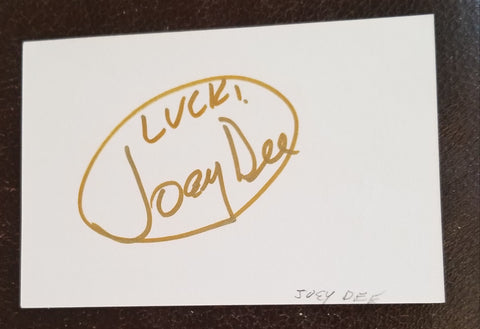 PEPPERMINT TWIST SINGER JOEY DEE (AND THE STARLIGHTERS) HAND SIGNED CARD