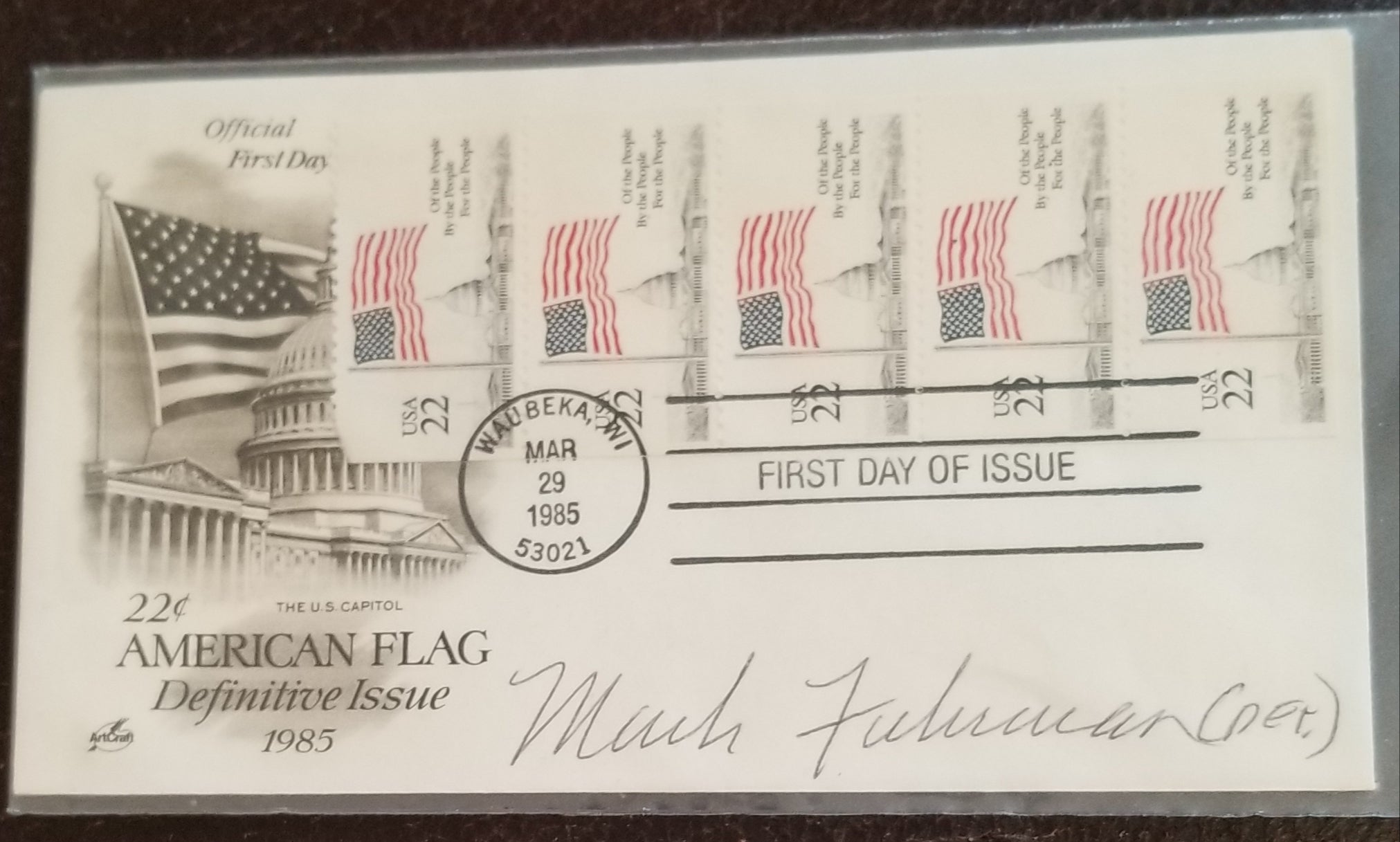 OJ SIMPSON CASE LAPD DETECTIVE MARK FUHRMAN HAND SIGNED FDC FIRST DAY COVER