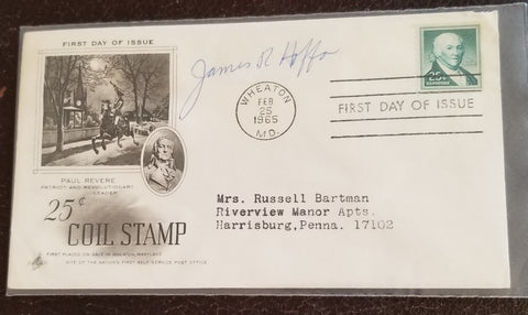 LABOR UNION LEADER JIMMY HOFFA HAND SIGNED FDC FIRST DAY COVER D.1982