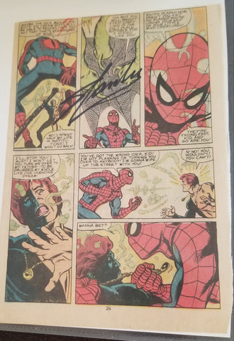 COMIC BOOK LEGEND STAN LEE HAND SIGNED VINTAGE SPIDERMAN COMIC BOOK PAGE D.2018