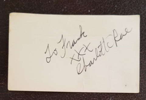 FACTS OF LIFE ACTRESS CHARLOTTE RAE HAND SIGNED CARD D.2018