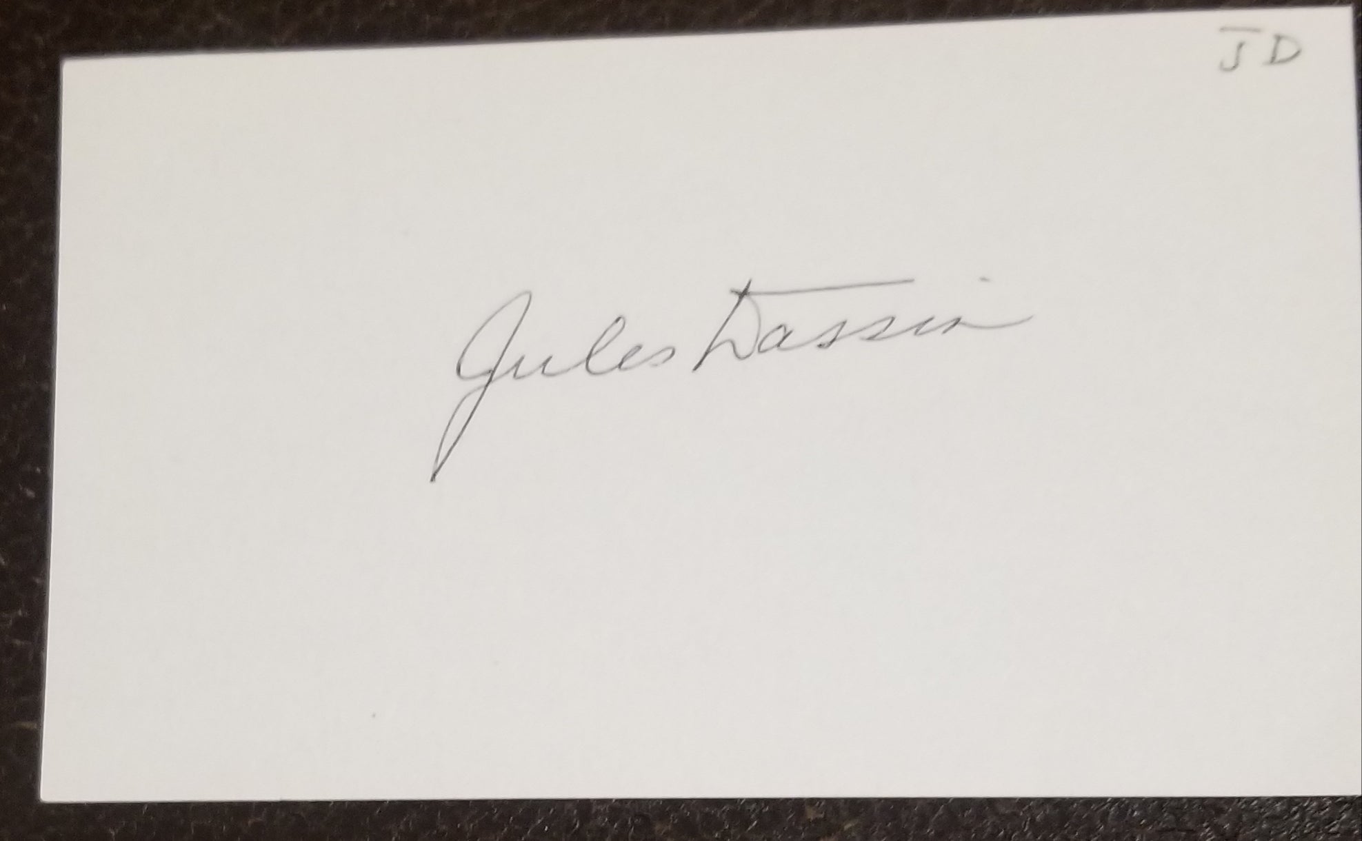 RIFIFI DIRECTOR JULES DASSIN HAND SIGNED CARD D.2008