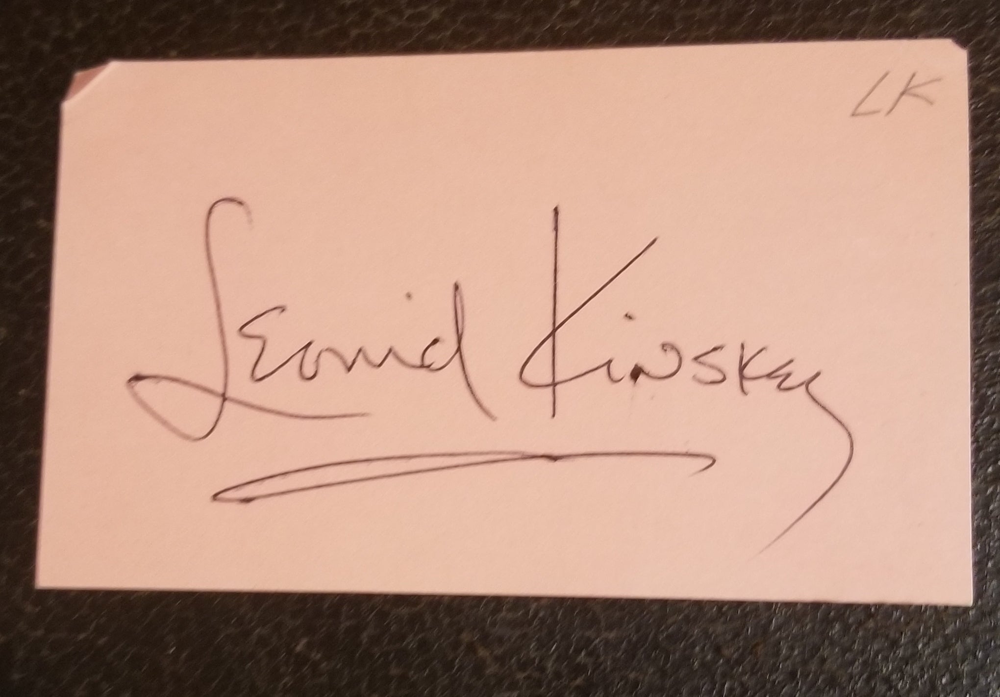 CASABLANCA ACTOR LEONID KINSKEY HAND SIGNED CARD D.1998