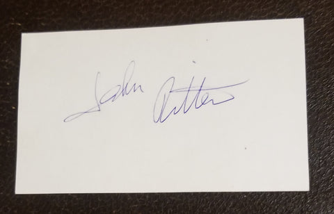 THREE'S COMPANY STAR JOHN RITTER HAND SIGNED CARD D.2003