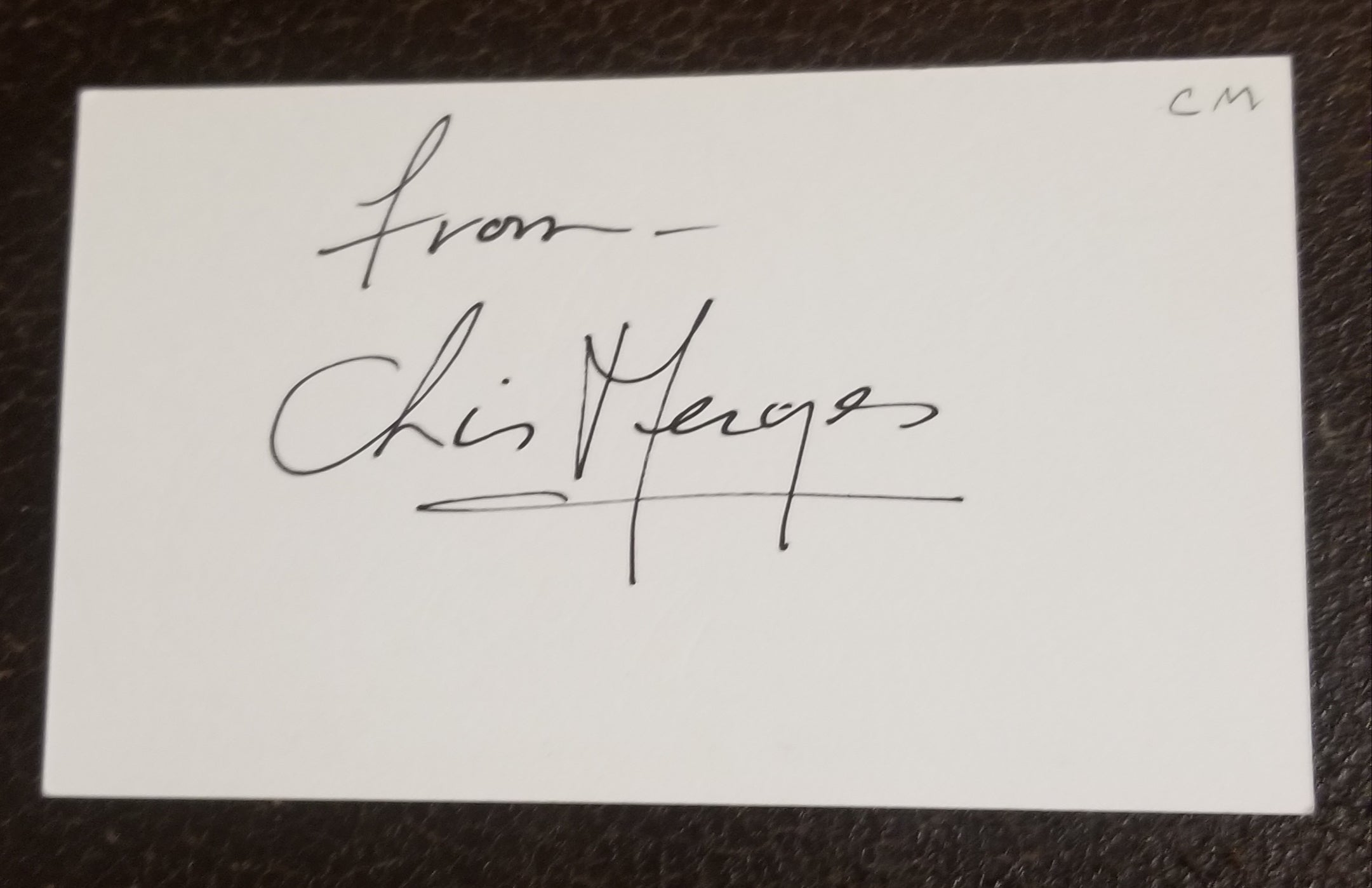 ENGLISH DIRECTOR AND CINEMATOGRAPHER CHRISTOPHER MENGES HAND SIGNED CARD