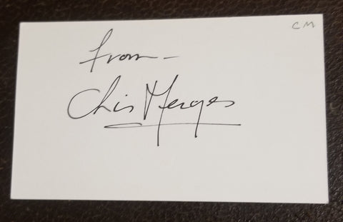 ENGLISH DIRECTOR AND CINEMATOGRAPHER CHRISTOPHER MENGES HAND SIGNED CARD