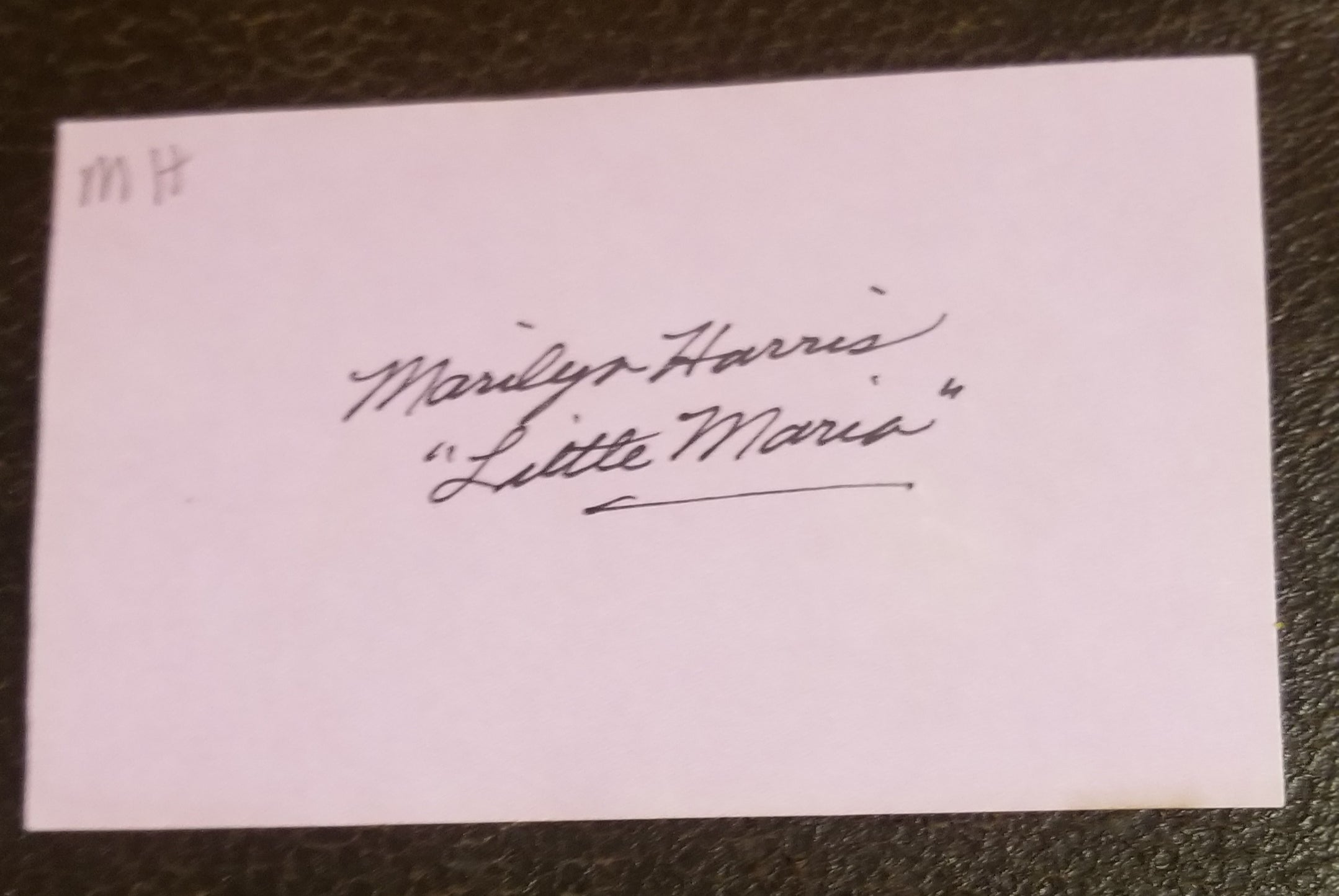 FRANKENSTEIN "LITTLE MARIA" ACTRESS MARILYN HARRIS HAND SIGNED CARD D.1999