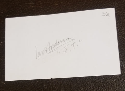 JETHRO TULL LEAD SINGER IAN ANDERSON HAND SIGNED CARD