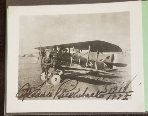 WWI ACE EDDIE RICKENBACKER HAND SIGNED VINTAGE 4X5" PHOTO D.1973