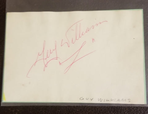 RARE LODT IN SPACE AND ZORRO STAR ACTOR GUY WILLIAMS HAND SIGNED PAGE D.1989