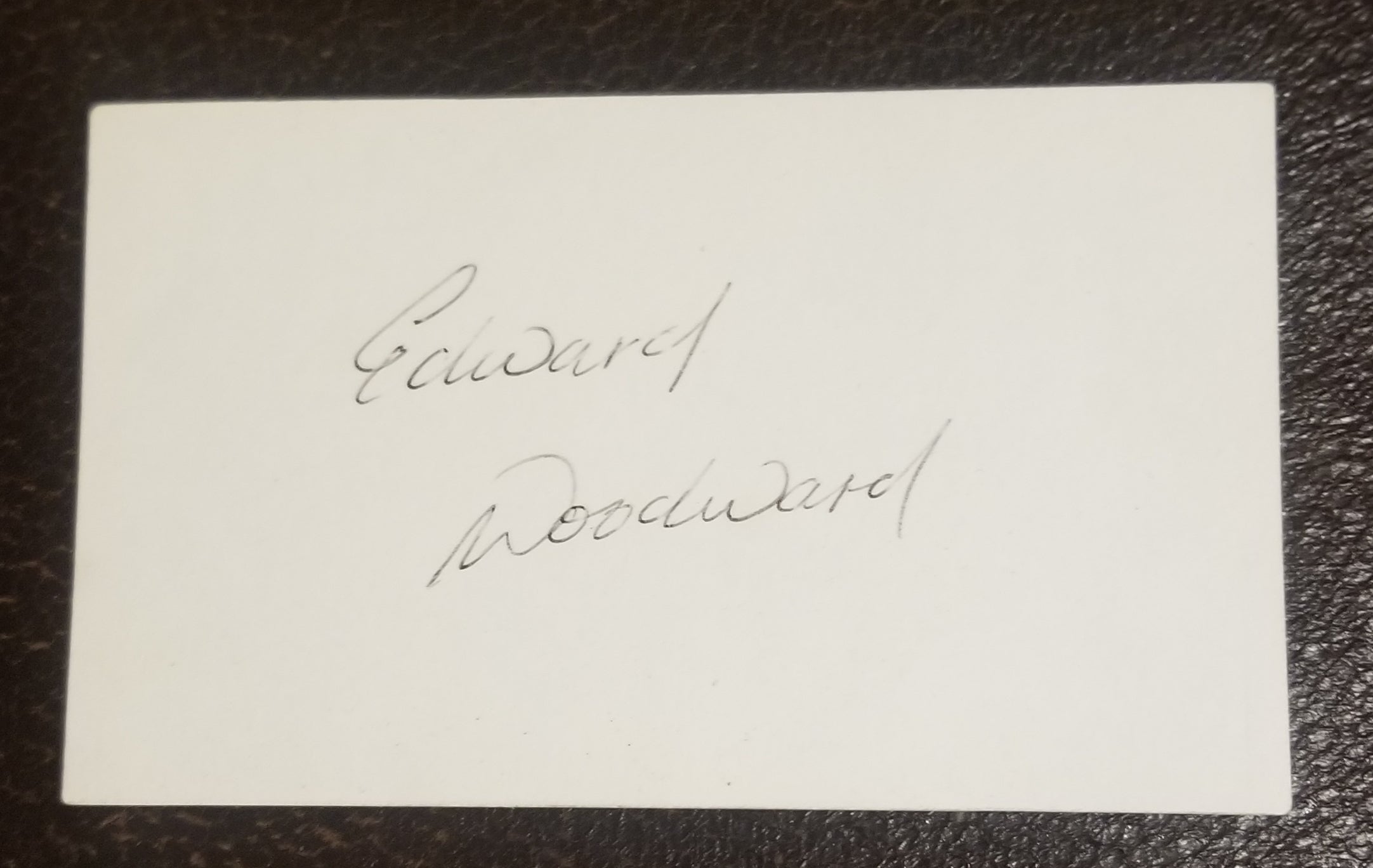 "THE EQUALIZER" ACTOR EDWARD WOODWARD HAND SIGNED CARD D.2009