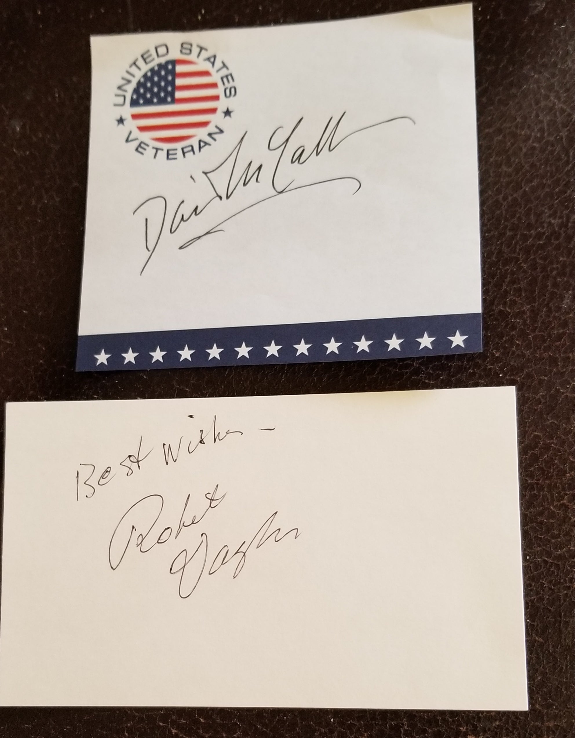 THE MAN FROM U.N.C.L.E DUO ROBERT VAUGHN (D.2016) AND DAVID MCCALLUM AUTOGRAPHS