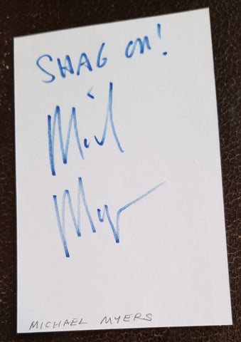 WAYNE'S WORLD AND AUSTIN POWERS ACTOR MICHAEL MYERS HAND SIGNED CARD