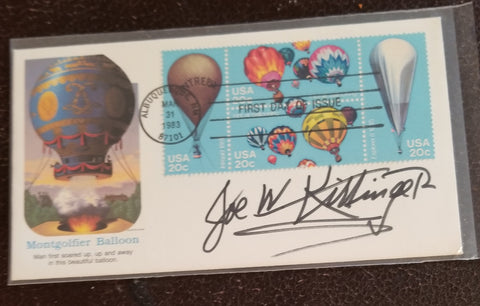 COLONEL JOE KITTINGER HAND SIGNED FDC FIRST DAY COVER WORLD SKYDIVE RECORD HOLDER