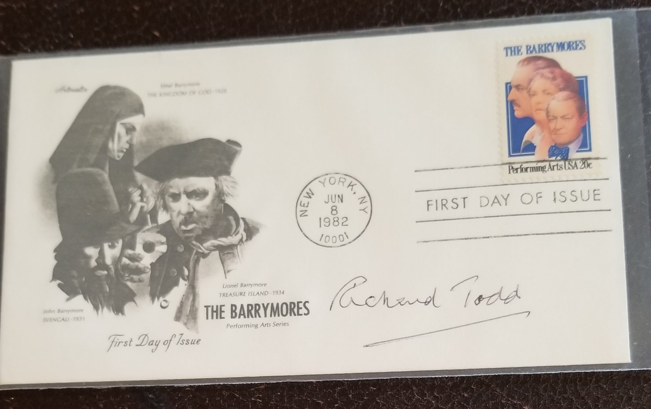 IRISH BRITISH ACTOR RICHARD TODD HAND SIGNED FDC FIRST DAY COVER D.2009