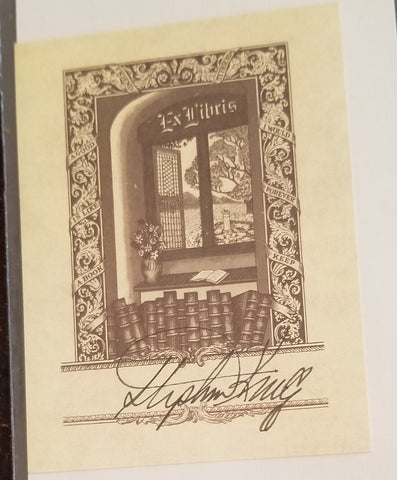 HORROR MASTER AUTHOR STEPHEN KING HAND SIGNED BOOKPLATE