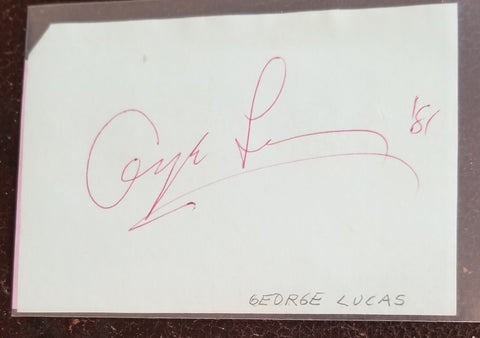 VINTAGE STAR WARS DIRECTOR PRODUCER GEORGE LUCAS HAND SIGNED PAGE