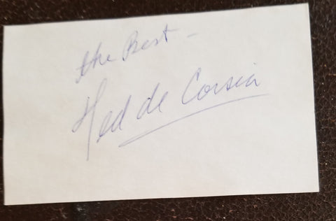 THE NAKED CITY ACTOR TED DE CORSIA HAND SIGNED CARD D.1973