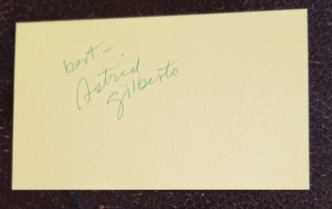 "THE GIRL FROM IPANEMA" SINGER ASTRUD GILBERTO HAND SIGNED CARD