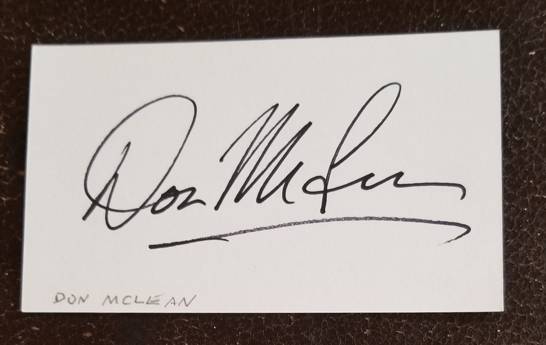 AMERICAN PIE SINGER DON MCLEAN HAND SIGNED CARD