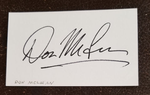 AMERICAN PIE SINGER DON MCLEAN HAND SIGNED CARD