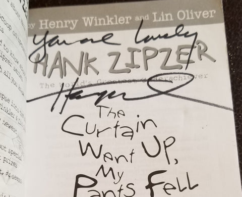 ACTOR AND AUTHOR HENRY WINKLER HAND SIGNED HANK ZIPZER BOOK