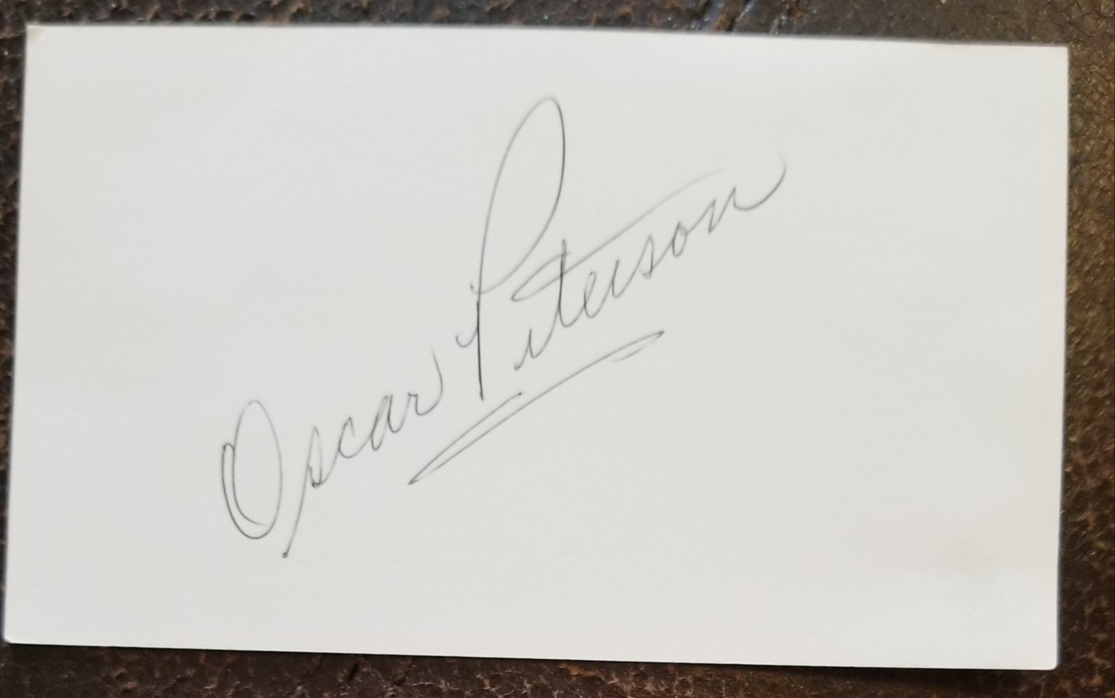 CANADIAN JAZZ PIANIST OSCAR PETERSON HAND SIGNED CARD D.2007