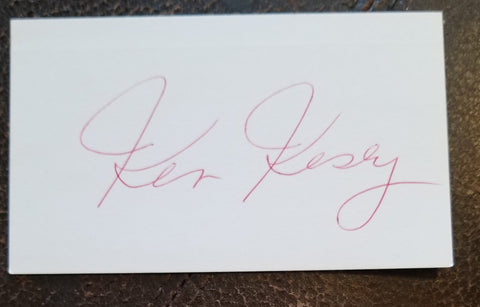 "ONE FLEW OVER THE CUCKOO'S NEST" AUTHOR KEN KESEY HAND SIGNED CARD D.2001