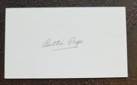 THE QUEEN OF PIN UPS STAR BETTIE PAGE HAND SIGNED CARD D.2008