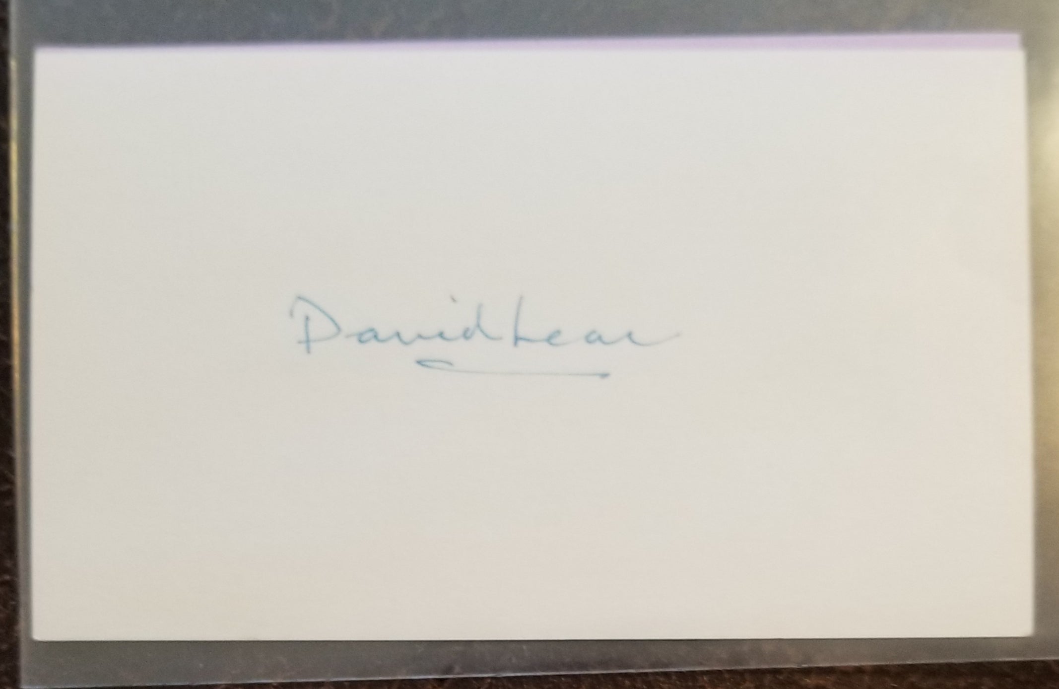 THE BRIDGE ON THE RIVER KWAI DIRECTOR DAVID LEAN HAND SIGNED CARD D.1991