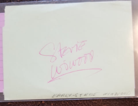 EARLY ROCK GREAT STEVE WINWOOD HAND SIGNED PAGE