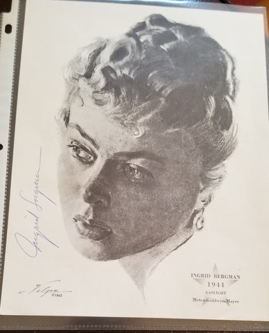 CASABLANCA ACTRESS INGRID BERGMAN HAND SIGNED 1962 VOLPE PRINT D.1982