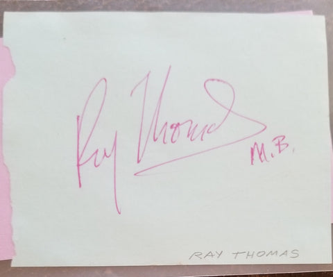 FOUNDING MEMBER OF PINK FLOYD RAY THOMAS HAND SIGNED PAGE D.2018