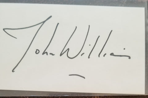 STAR WARS COMPOSER AND CONDUCTOR JOHN WILLIAMS HAND SIGNED CARD