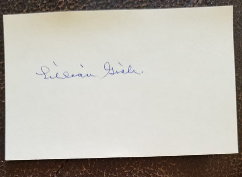 LEGENDARY ACTRESS LILLIAN GISH HAND SIGNED CARD D.1993