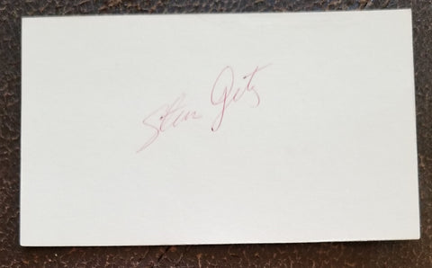 JAZZ LEGEND STAN GETZ HAND SIGNED CARD d.1991