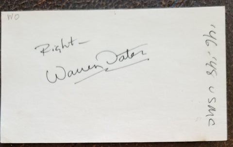 GREAT ACTOR WARREN OATES HAND SIGNED CARD D.1982