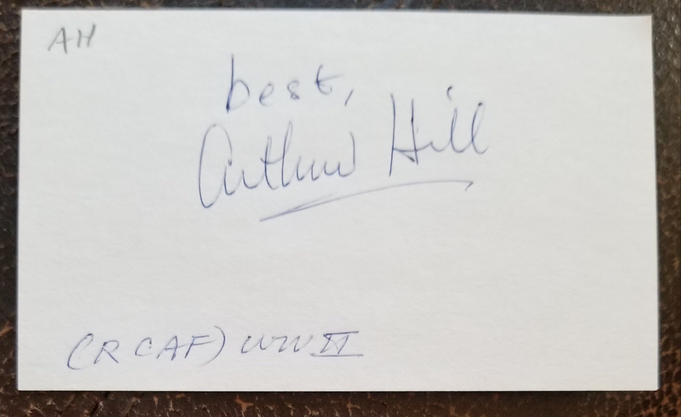 OWEN MARSHALL ACTOR ARTHUR HILL HAND SIGNED CARD D.2006