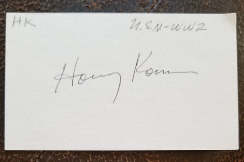 GREAT COMIC ACTOR HARVEY KORMAN HAND SIGNED CARD D.2008